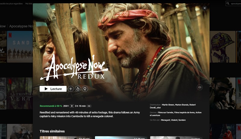 Comment regarder Apocalypse Now sur Netflix en France ?