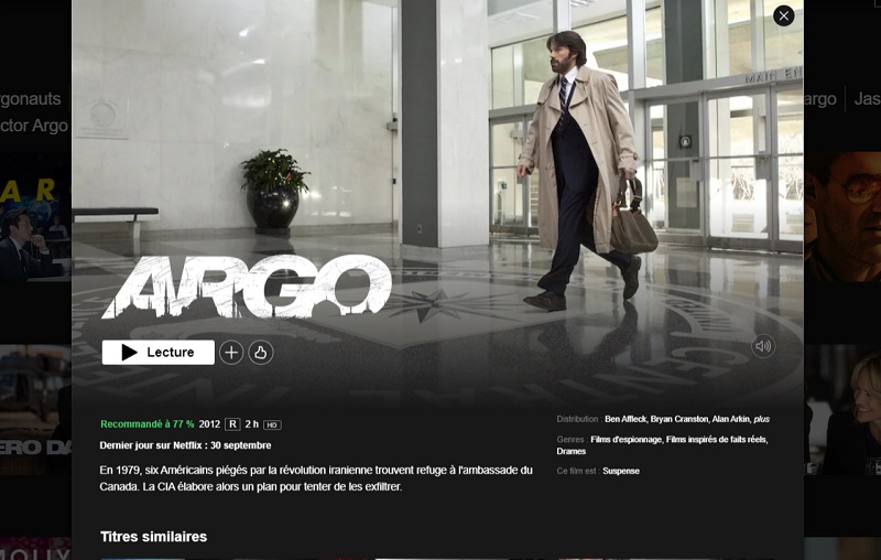 Comment regarder le film Argo sur Netflix en France ?