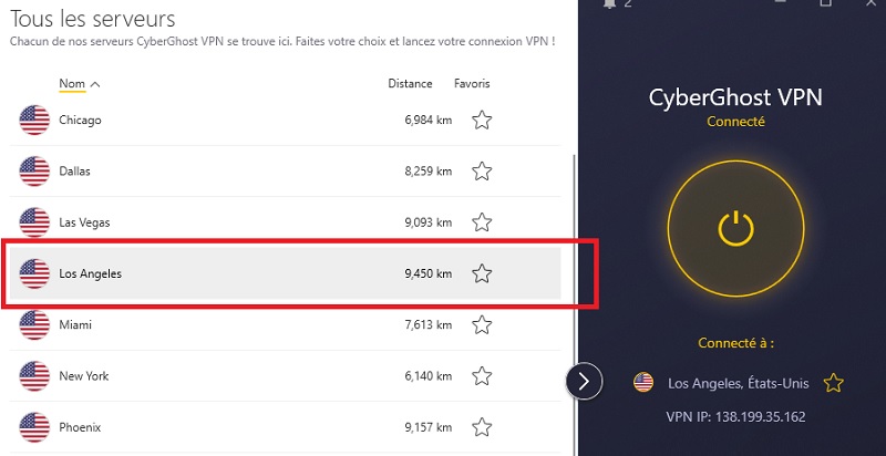 Cyberghost à Los Angeles