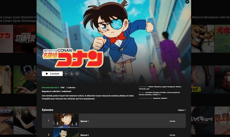 Comment voir Détective Conan en streaming sur Netflix en France ?