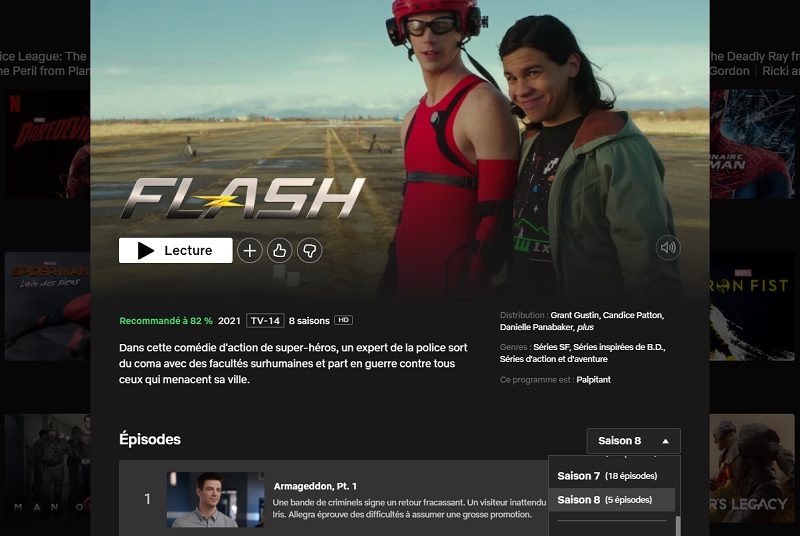 Comment regarder la saison 8 de Flash sur Netflix en France ?