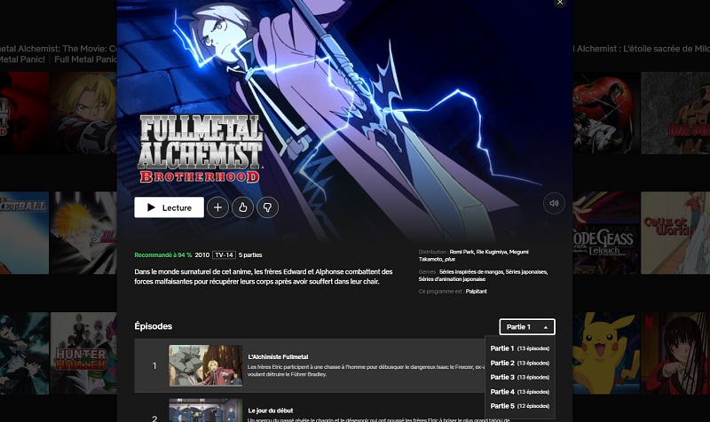 Comment voir Fullmetal Alchemist Brotherhood sur Netflix en France ?