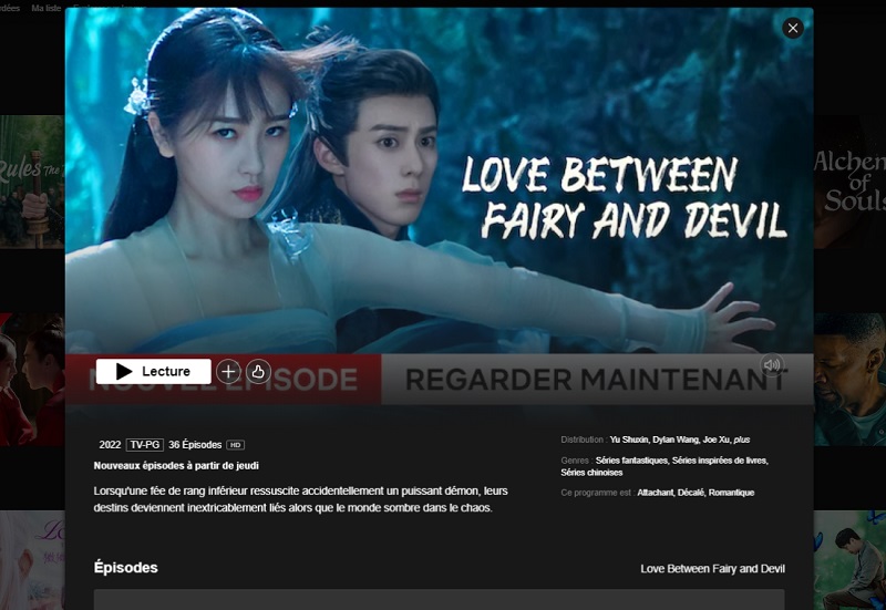 Comment regarder la série Love Between Fairy and Devil sur Netflix en France ?