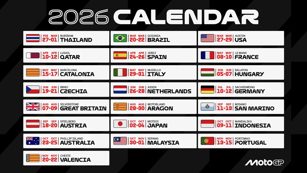 Calendrier MotoGP 2026