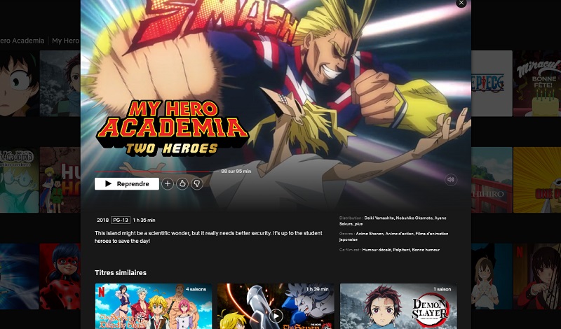 Comment voir My Hero Academia Two Heroes sur Netflix en France ?