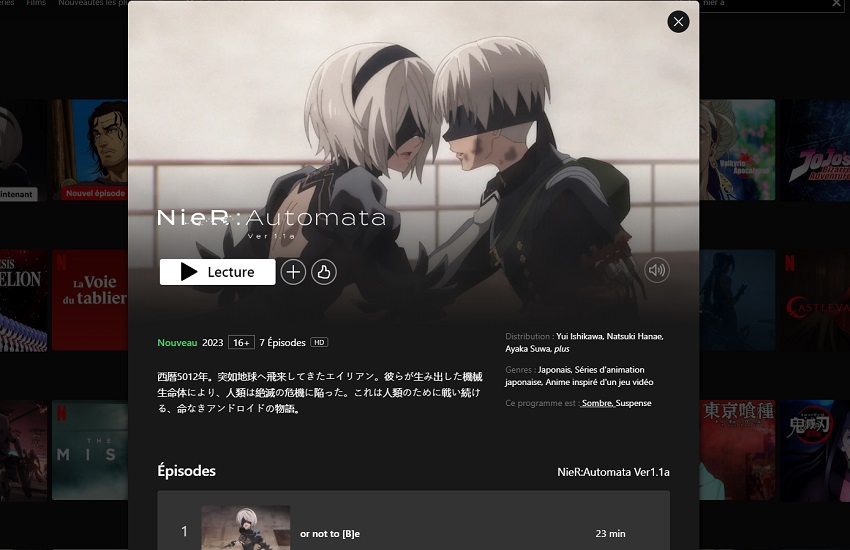 Comment regarder NieR Automata Ver1.1a sur Netflix en France ?