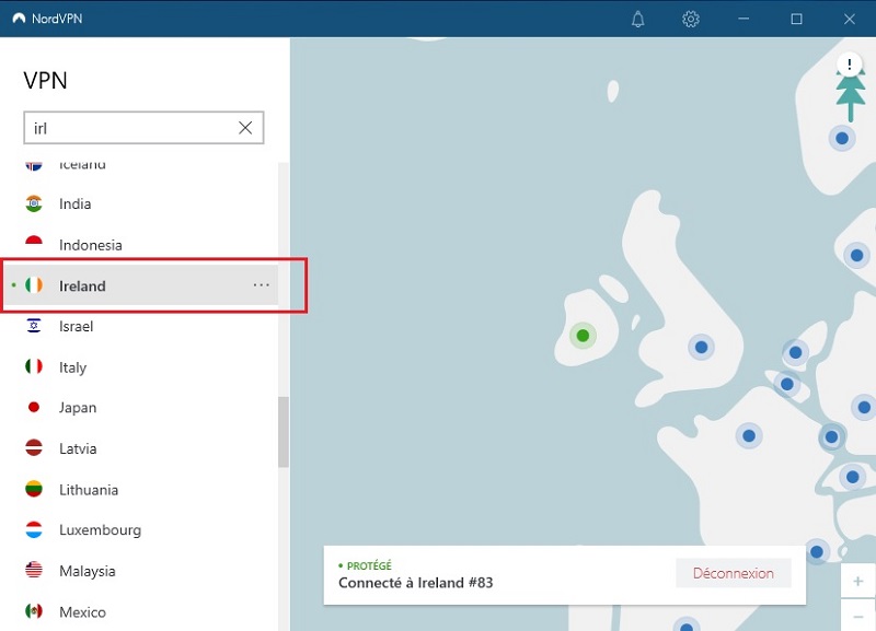 NordVPN Irlande