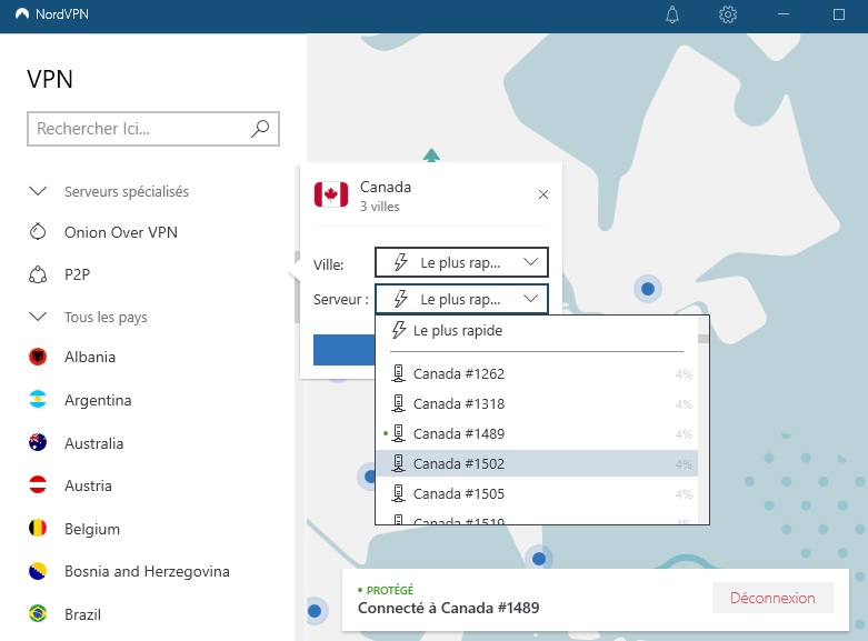 serveur optimisé NordVPN