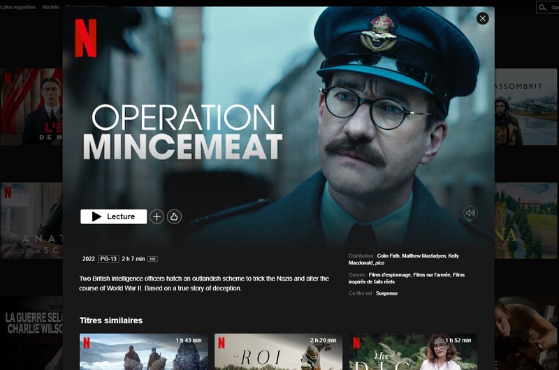 Comment regarder le film La Ruse (Opération Mincemeat) sur Netflix en France ?