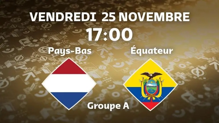 Pays-Bas Equateur en streaming direct (chaîne TV Suisse)