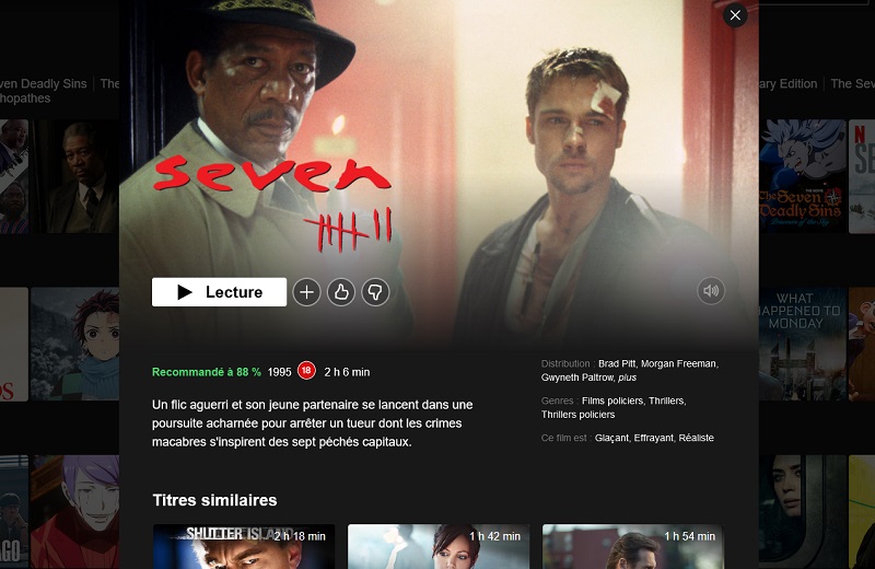 Comment voir le film Seven en streaming sur Netflix en France ?