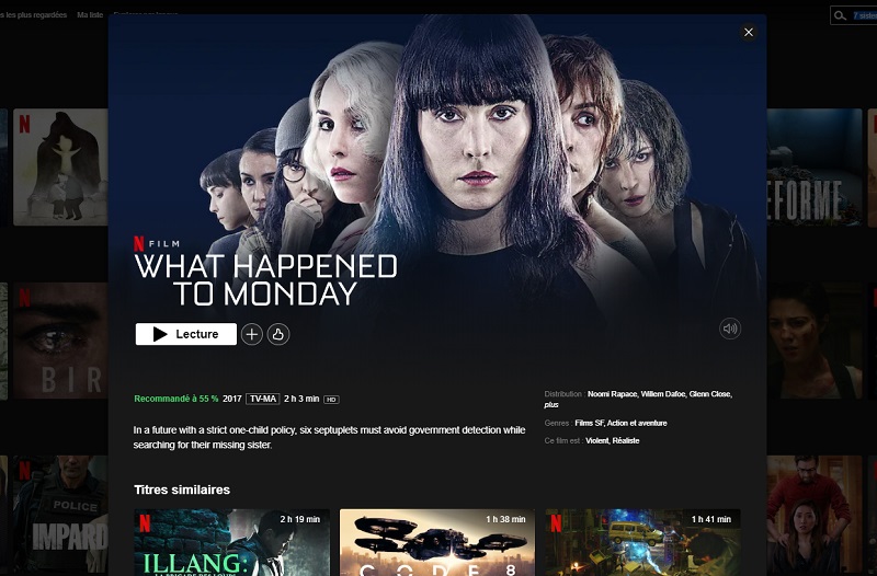 Comment regarder Seven Sisters (What Happened to Monday) sur Netflix en France ?
