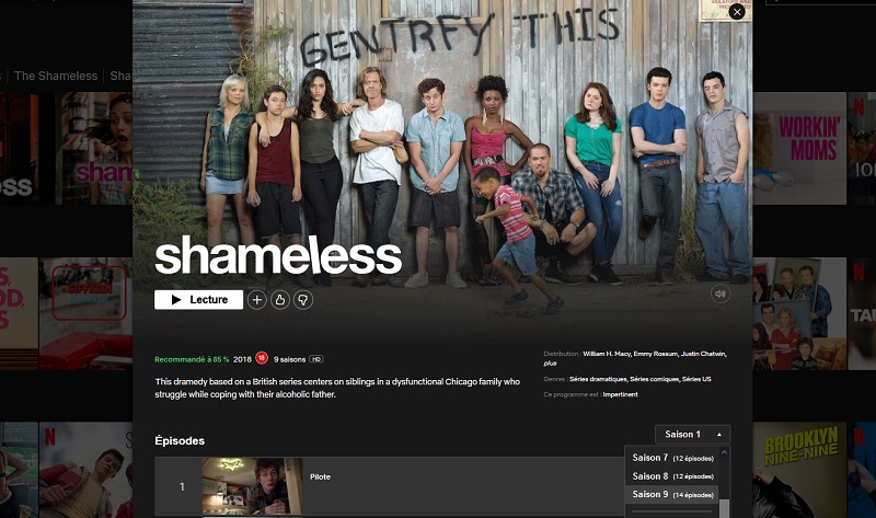 Comment voir Shameless en streaming sur Netflix en France ?