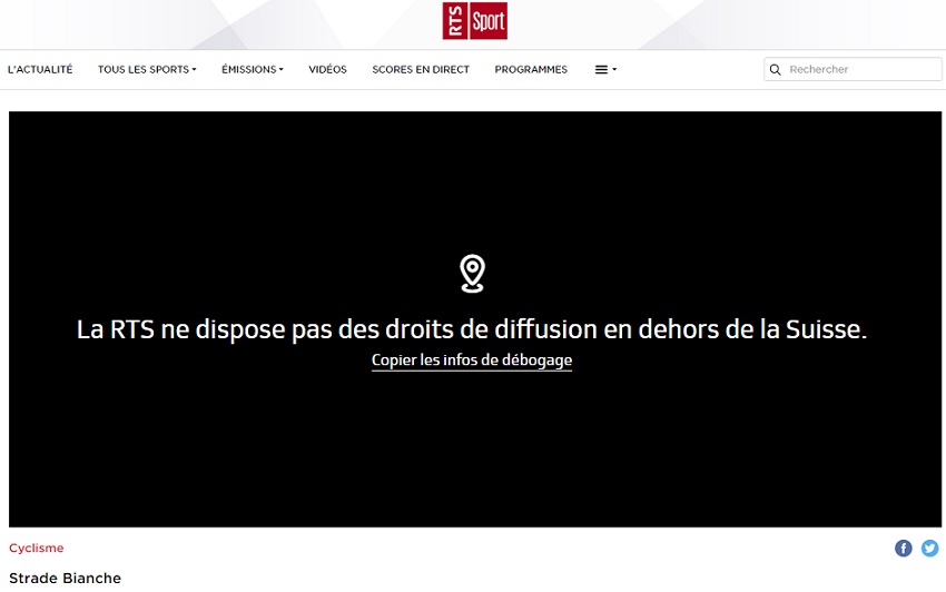 Strade Bianche sur RTS