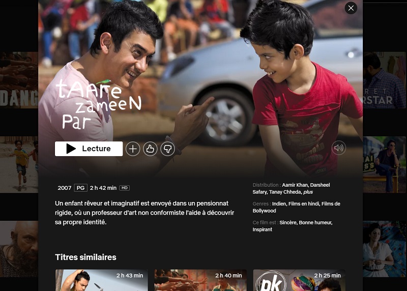 Comment regarder Taare Zameen Par sur Netflix en France ?