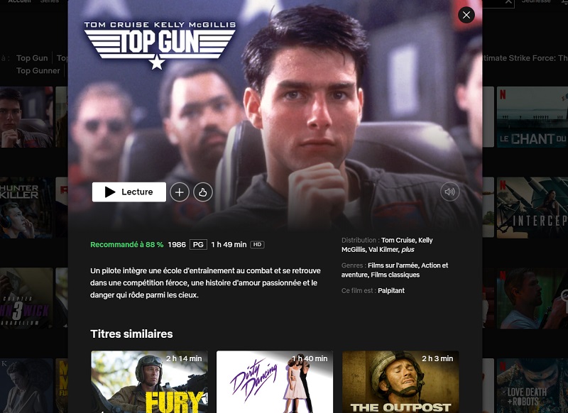 Comment regarder Top Gun (1986) sur Netflix en France ?