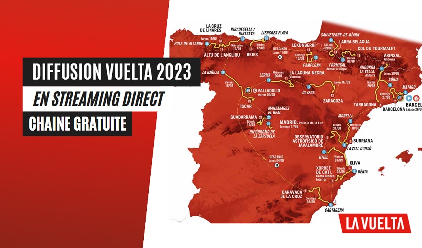 Vuelta 2023 diffusée en streaming direct gratuit (Tour d'Espagne)