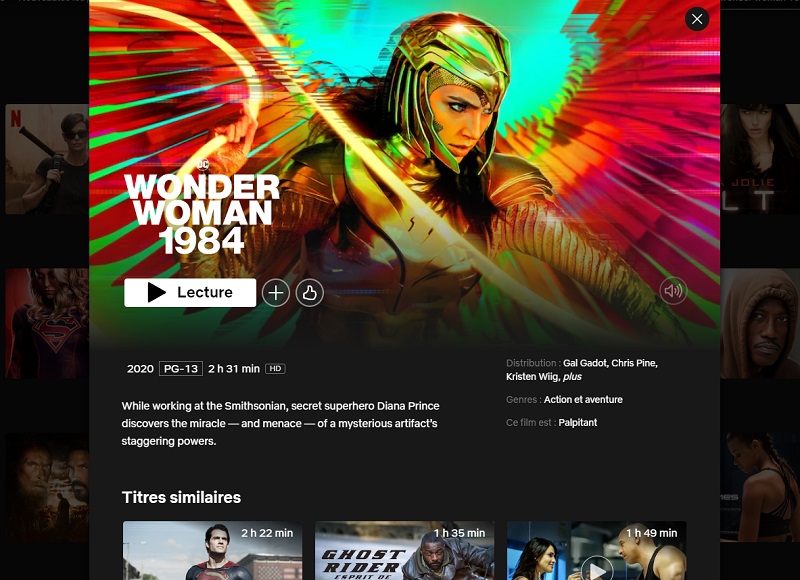 Comment regarder Wonder Woman 1984 sur Netflix en France ?